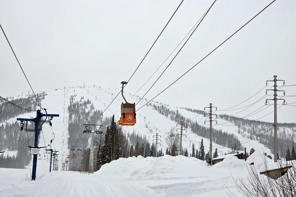 Канатная дорога Рыжая в Шерегеше