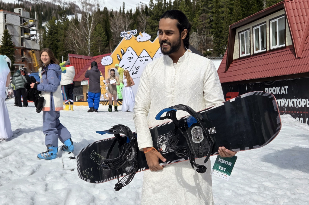 Сноубордист из Индии в Шерегеше Сноубордист из Индии в Шерегеше